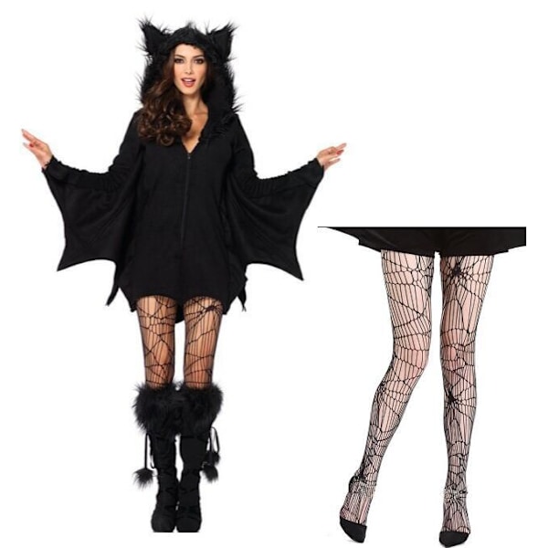 Halloween Vampyrjente- og foreldre-barn-kostyme, flaggermuskostyme, cosplay, Halloween Catwoman-cosplay, spilluniform Bodysuit + socks 4XL