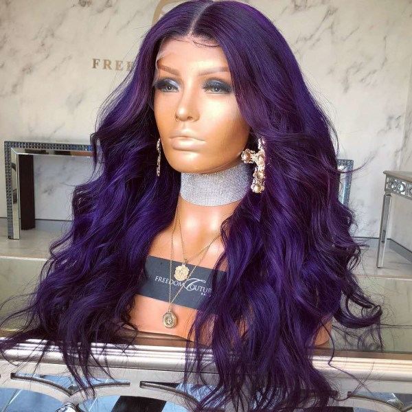 TG Damperuk Synteettiset peruukit Keskipitkä kihara hiukset Big Wave Violetti W314 Rose-verkko