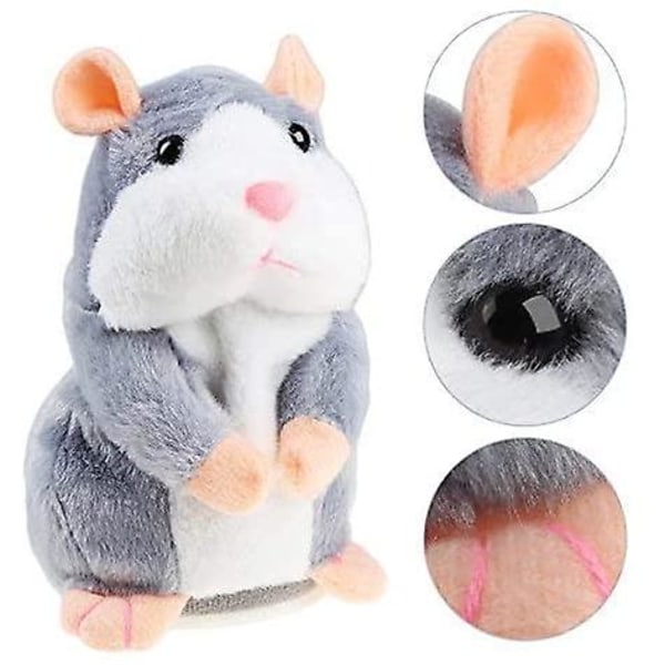 Talende hamster plysjeleketøy Gjentar det du sier Morsomme barn myke interaktive leker 1 stk