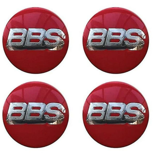 BBS Hjulcentrummärken Emblem 4 st Set 65mm BBS Bilkåpa Logotyp Badge Sticker Aut