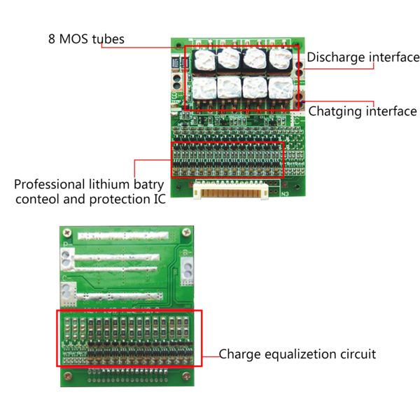 PCB for beskyttelseskort 13S 50A litiumbatteri ladekort Li-ion litiumbatteri for beskyttelseskort BMS lader