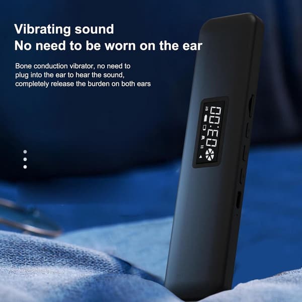 Mini knoglelednings-pudehøjttaler med Bluetooth 5.3, HIFI 3D-surroundsound, 20 timers afspilningstid, TF-kort, til søvn og meditation, sort