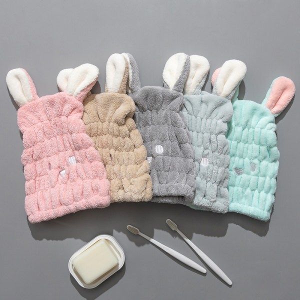 TG Mikrofiber Hårhandduk för Kvinnor/Barn Superabsorberande Mjuk Grå