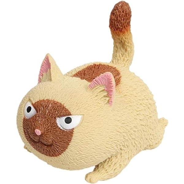 TG (Gul) Arg katt form stressboll, söt katt form leksak, anti-st