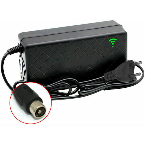 24V 2A Elektrisk Sykkel Smart Litium Batterilader Utgang 29.4V 2A Lader DC Port Hurtiglader Med Kjølevifte, RCA Plugg, DEBUNS