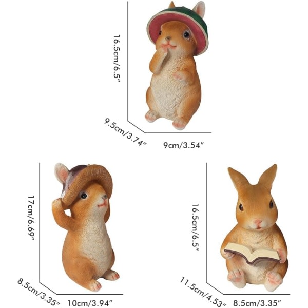 Galaxy Påsk Mini kaninfigurer, miniatyr kanin Fairy Trädgårdstillbehör Kanin trädgårdsdekoration（stil 3）
