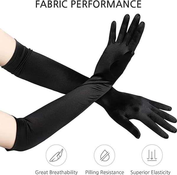 Handsker - 55 cm - Lang handske - Lange satinhandsker til kvinder - til bryllupper, fester, formelle begivenheder og forestillinger - Elastiske handsker - op til albuen