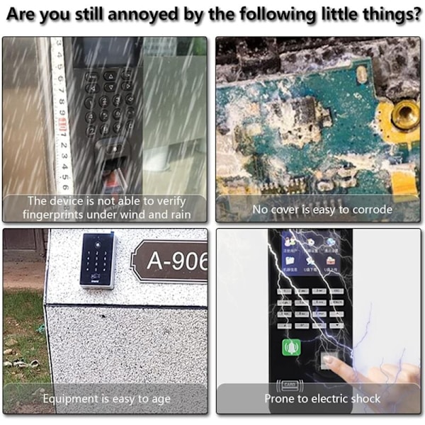 Vattentätt metallskydd för dörrklocka, dörrlås, intercom, utomhus dörrklocka regnskydd skyddar enheten från sol och regndroppar