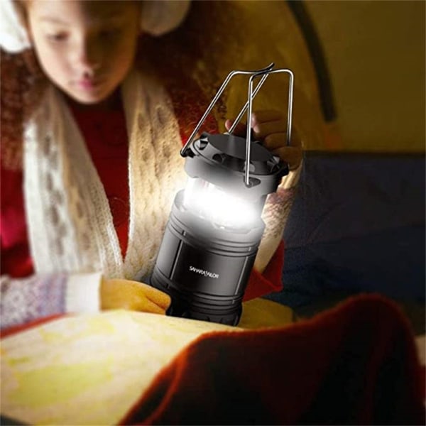 Campingljus Vikbar bärbar LED-lykta Batteridrevet nödljus Lättviktsvattentät Camping Vandring Trädgårdslykta