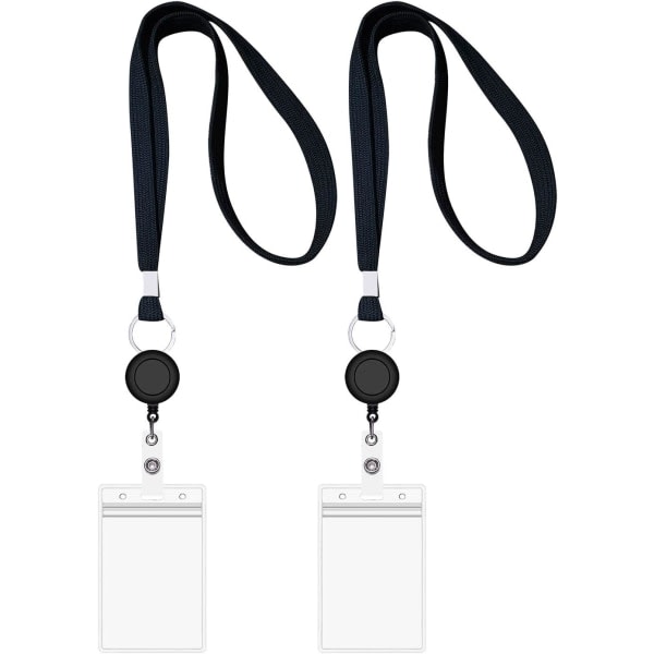 Lanyard med ID-sæt (sort, 2-pak)