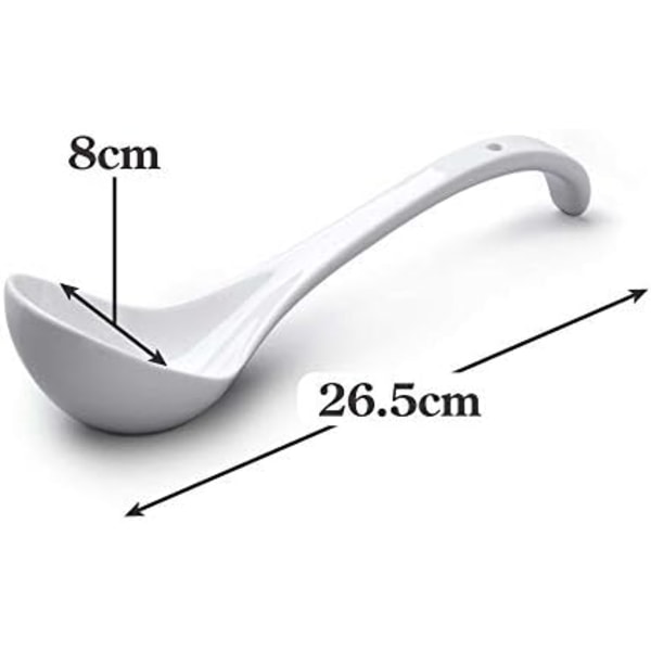 T366 Traditionel Porcelæn Sauce- og Suppeske, 27 cm – Hvid Hvid Ske Hvid Ske Hvid Ske