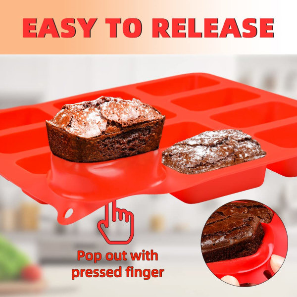TG Silikon Mini Brødform, 12 Hulrum Mini Brødpande Browniepande, F