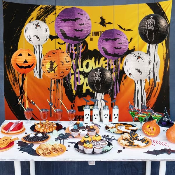 15 stk. Halloween Græskar Papirlanterner Jack-O-Lantern med Knurhår-yux
