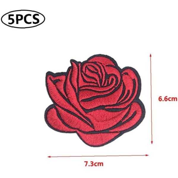 5. Pink Rose Patch Tarrat Badge Brodery Iron On Applique P