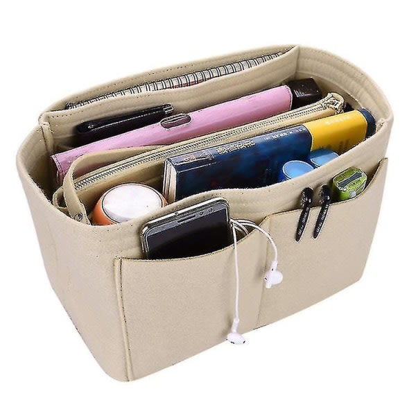 Organizer Insert Handbag, Multi Pockets Filt Handbag, 26*13*16cm