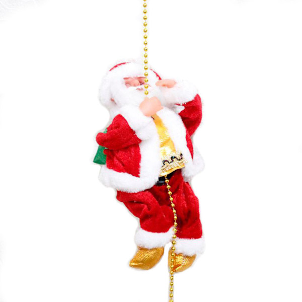 Sångande jultomte med pärlor som klättrar, elektrisk docka, klätterrep, julklapp, julklappar, juldekorationer B