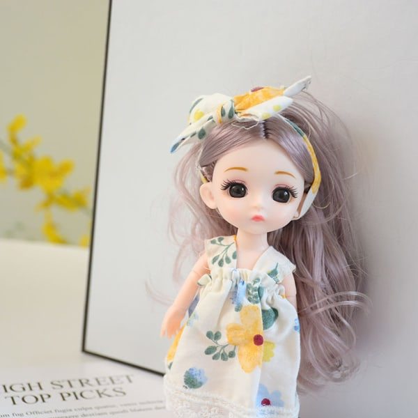 H?rlig Mini-nukke avaimenperä Mini-nukke avaimenperä miniatyyriprinsessan Miniatyyri nukelle vaatteilla Roolipeli Nukke C null - A