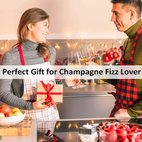 2-pak Champagneprop Vakuumforsegler, Mousserende Vinbevarer i Rustfrit Stål til Prosecco Cava Flasker, Sort