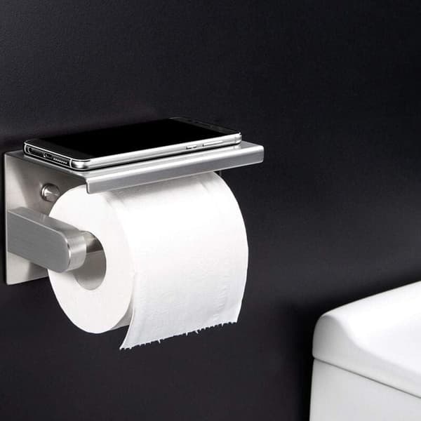 Toiletpapirholder, selvklæbende rustfrit stål, til køkken og badeværelse - 2..DEBUNS