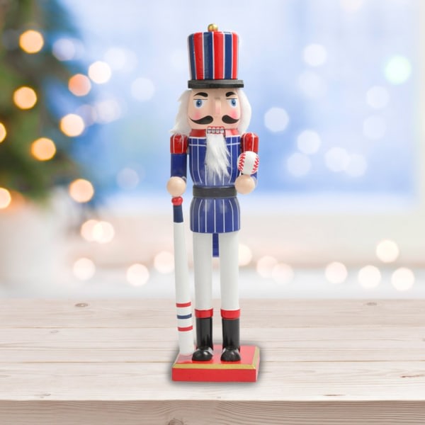 15 tums trä Nötknäppare Soldat Atlet Figurer Juldekor för inomhus bordsskiva Desktop Hem Farmhouse Ornament