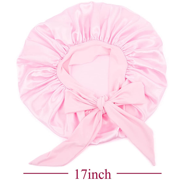 TG Satin Bonnet Silke Bonnet Hårbonet (Rosa) Jumbostørrelse for sömn