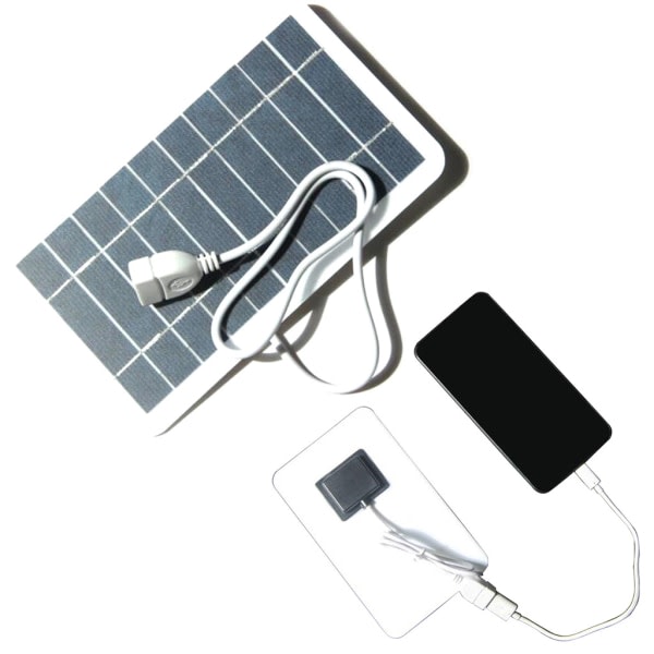 2W 5V Solpanel til Campingvogn Bil Batteriopladning USB Opladningsport