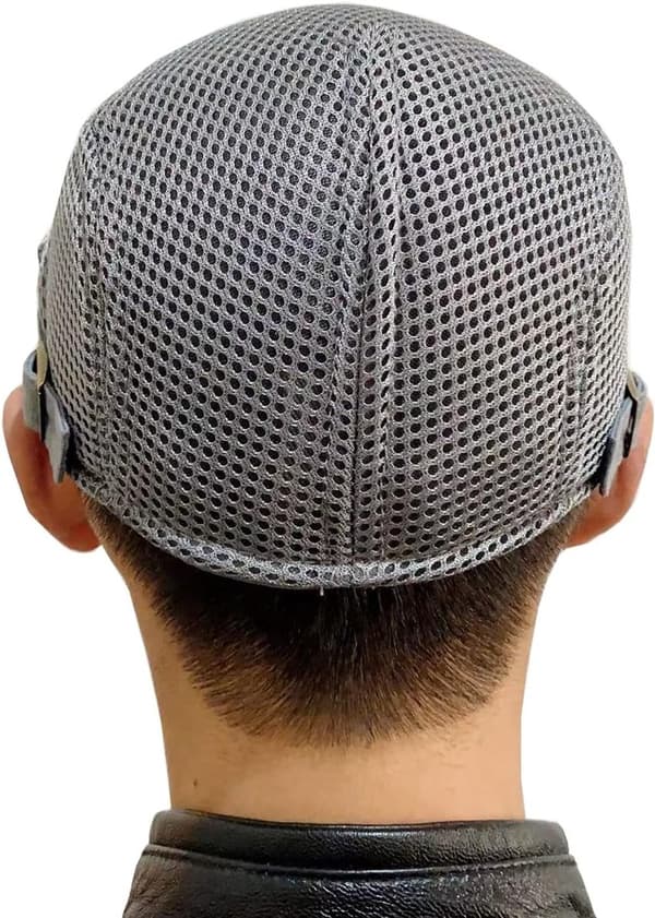 Herre Sommer Flat Cap, Justerbar Åndbar Polyester Mesh Hat, 55-60 cm, Grå, Til Udendørs Aktiviteter Og Solbeskyttelse