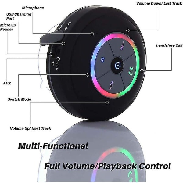 Bluetooth Duschhögtalare, Ipx7 Bluetooth Duschradio Med