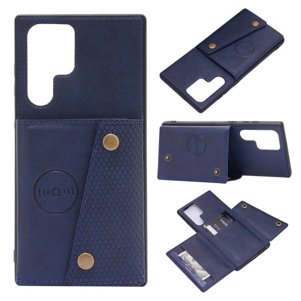 TG Samsung Galaxy S22 Ultra - Stilfuldt Cover med Kortlomme Lys Brun