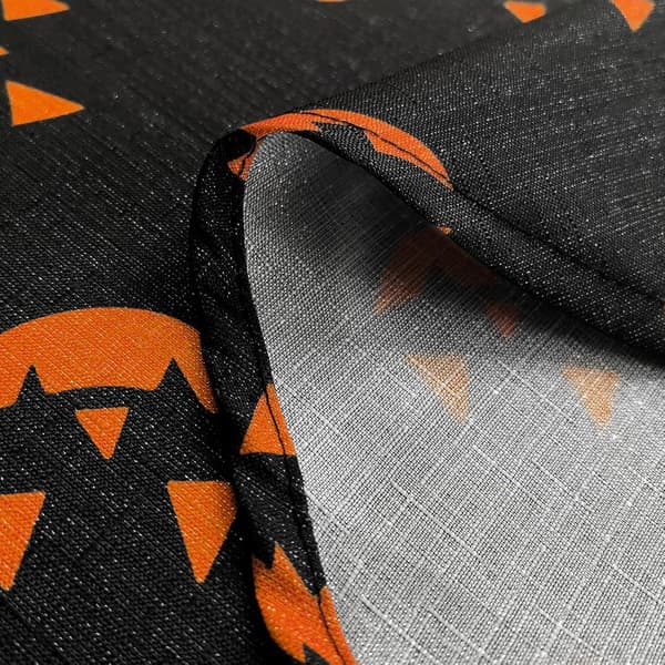 Halloween Dug, Græskardug til Festdekorationer, Polyesterstofdug, Sort 152 cm Rund Græskar B 152 cm Rund Græskar_yux