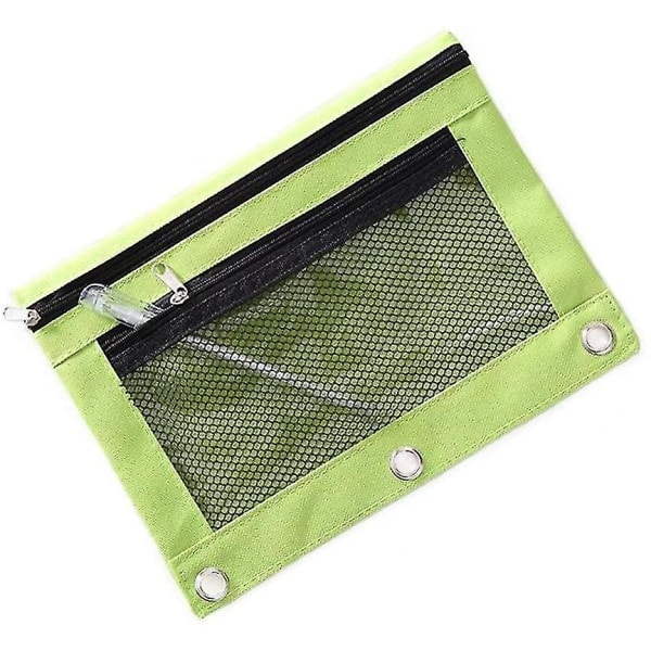 Dubbel blixtlås 2-ficks pennfodral, transparent Mesh-fodral