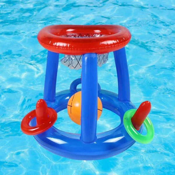 Basketbollkorg för pool - Uppblåsbar basketkorg för pool, flytande basketkorg, utomhus vattenspel, sommarleksaker för barn och vuxna