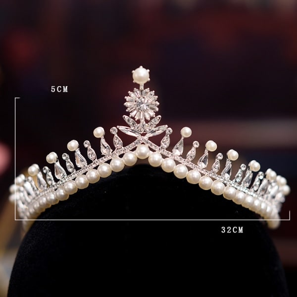 TG Bryllupskrone Enkle og elegante hårtilbehør Brudknute Bryllupskjole Dronningkrone Fotostudio Reisehår Sølv