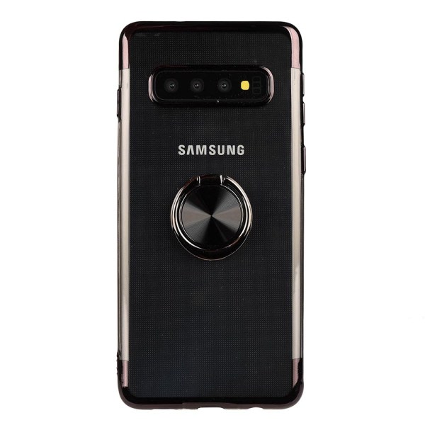 TG Silikonskal med Ringhållare - Samsung Galaxy S10E Svart