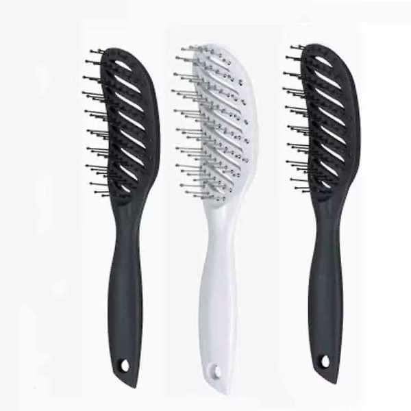 TG Böjd Ventilationsborste Styling Hårborste Snabbare Fönning Kam För Män Kvinnor, Styling Curling Kam (1:a) Botao