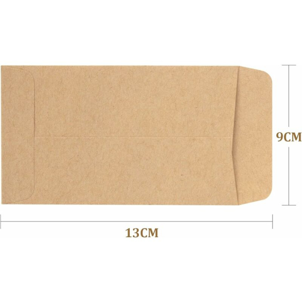100 stk brune papirsposer Små - 9 x 13 cm, Perfekt til at fylde glædestårer og adventskalender, Mini Kraftpapirposer til hobby til bryllup, jul