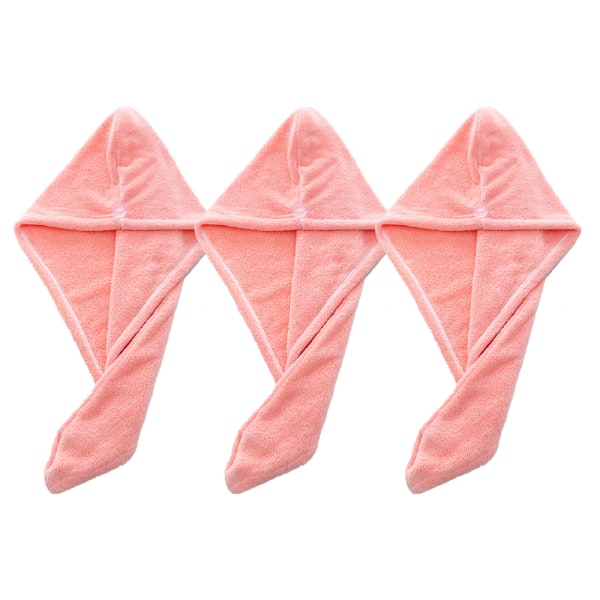 TG 3Pack Microfiber H?r Tørklæde Wrap Absorberende Twist Bandana rosa