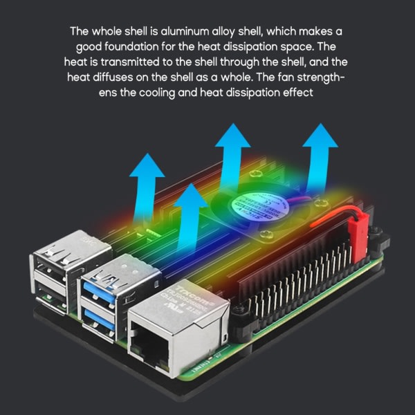 Raspberry Pi 4 4B -kotelo Passiivinen jäähdytys Alumiiniseos Kansi Metallikotelo Pi 4B:lle