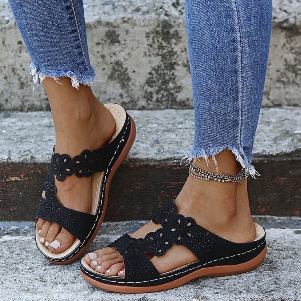 Sommar mode højklakade let plattform skor sandaler. sort EU 35 black