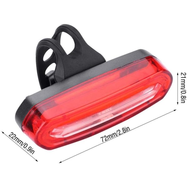 Galaxy Cykelbagljus, USB opladningsbar LED-cykelbagljus Sadelstolpsljus med fæste for nattsikkerhedscykling (rød) farve 1