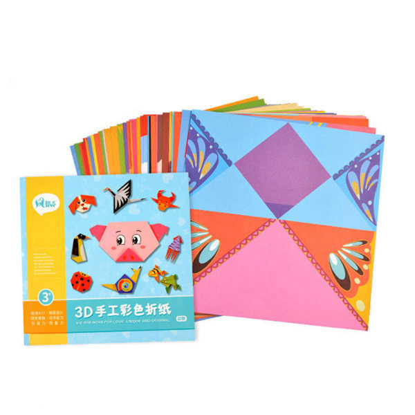 Grundläggande Origamipapper 54 ark dubbelsidigt fyrkantigt papper Gör-det-själv-hantverkssatser Aktivitetscenter Community Accs Skolmaterial null - A