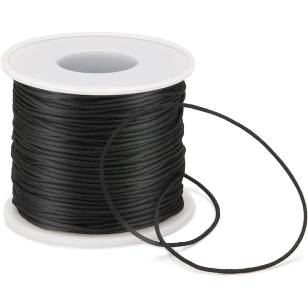1 mm sort stræknør, 50 m elastisk snøre for armbånd, passande