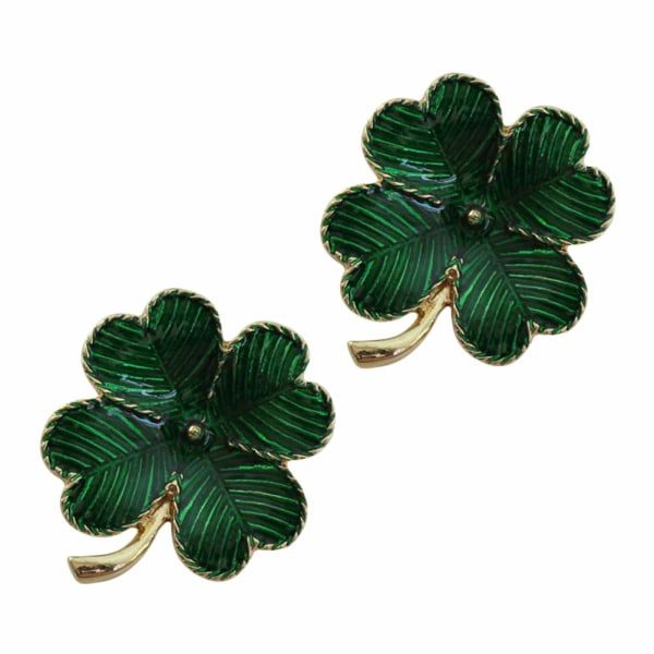 2kpl Vihreä Irlantilainen Neljänlehti Patricks Day -brossi