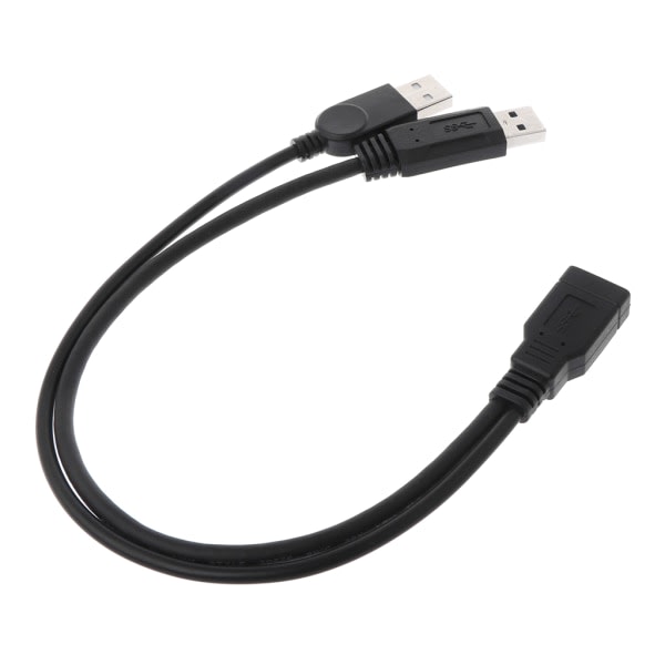 USB 2.0 og kabel USB dobbel splitterkabel 2 med strøm til USB