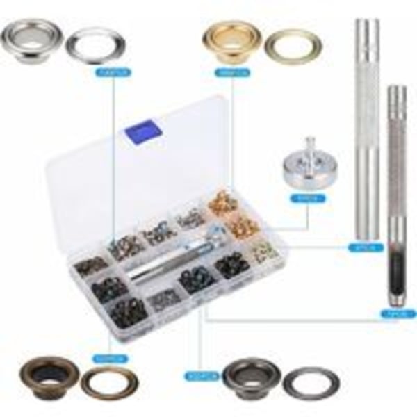 400 st Öljetter Kit 5 mm Metall Öljetter Kit för Presenning Bälte Skor Hatt