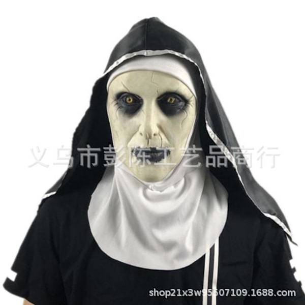 Hohtava pellemaski cosplay Halloween kauhu päällystakki takaisin sielu pellemaski uusi takaisin sielu pelle Closed-mouthed nun [yellow face]