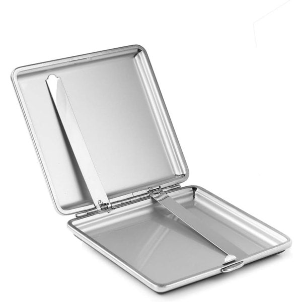 2 högkvalitativa cigarettfodral i svart/brun metallic PU-läder, t