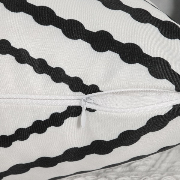 Ulkotilojen vedenpitävät Boho-tyynynpäälliset Geometriset tyynynpäälliset terassille ja puutarhaan 2 kpl setti, 18 x 18 tuumaa musta