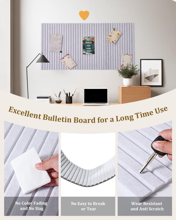 Filt opslagstavlesæt, selvklæbende 0,9 cm tykke paneler, kridtvenlig, hjemmekontor, mørk kamel, 6 paneler, 30 x 30 cm hver