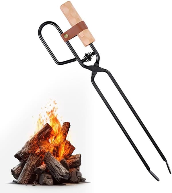 Eldstadstång - Eldstadstång med fjäder - 46 cm - Eldstadspoker - Multifunktionella eldstadsverktyg - Kamin tillbehör
